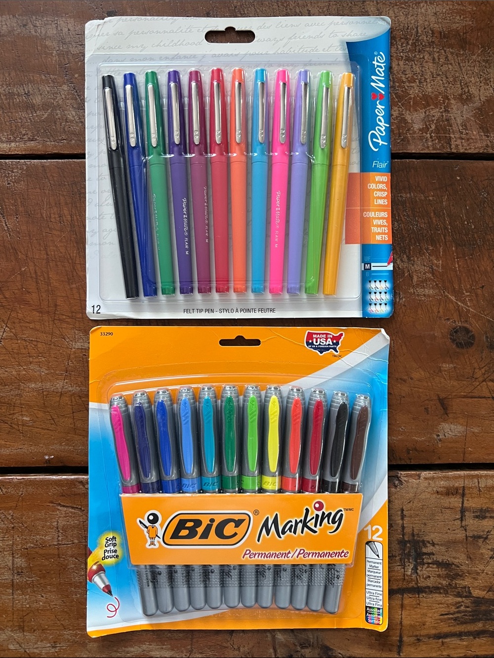 Papermate~Bic Colorful Marking Permanent Markers - Multicolor (2 - 12-Packs)